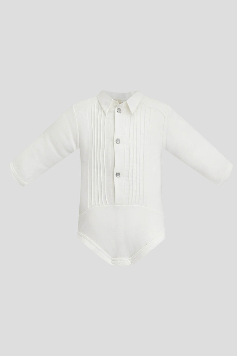 Tuxedo Imitation Long Sleeve Stripe Bodysuit