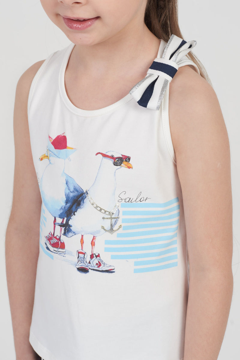 Printed seagull top