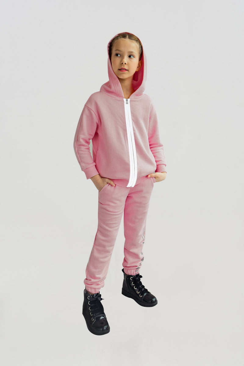 Pink relaxed fit tracksuit (sweatjacket and pants)