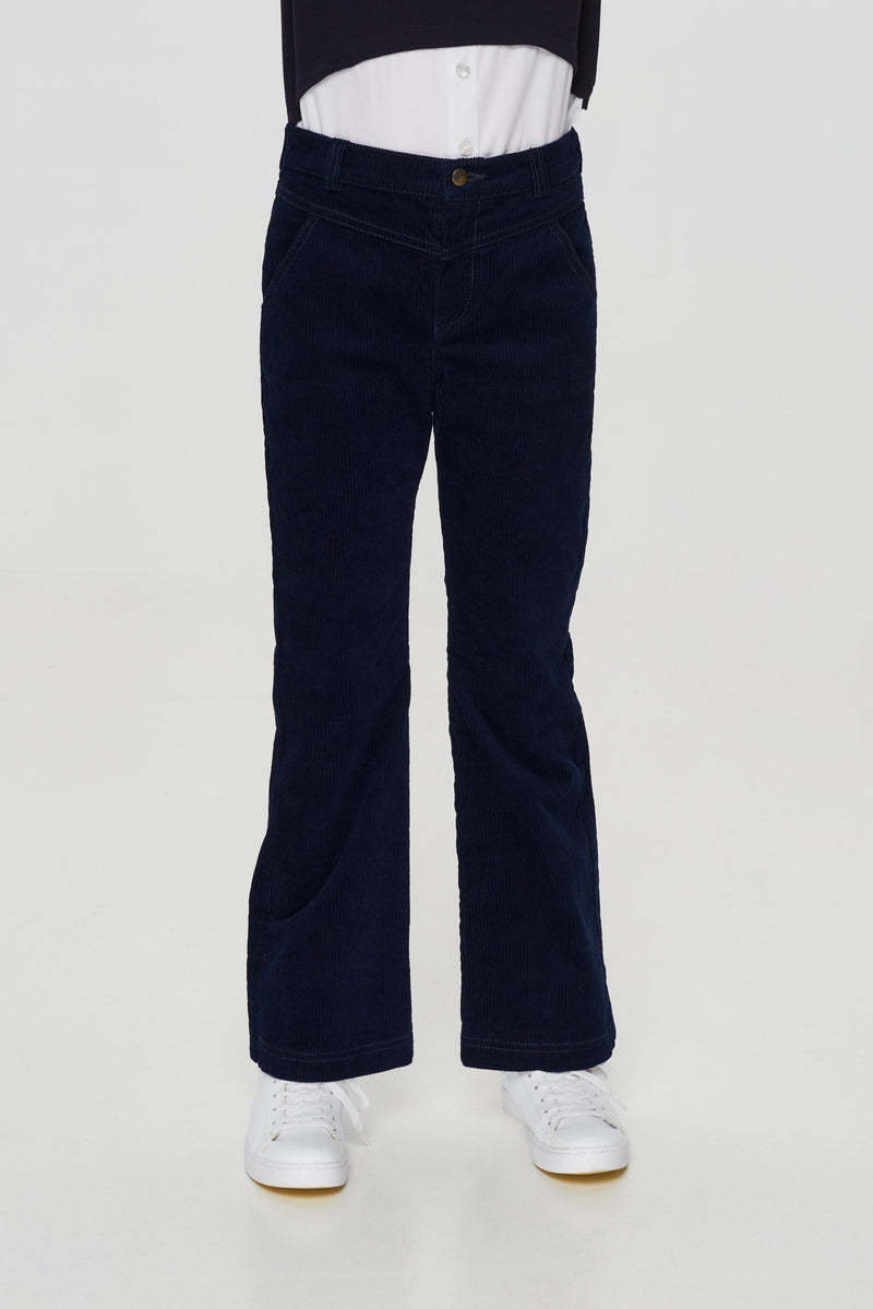 Navy velvet trousers