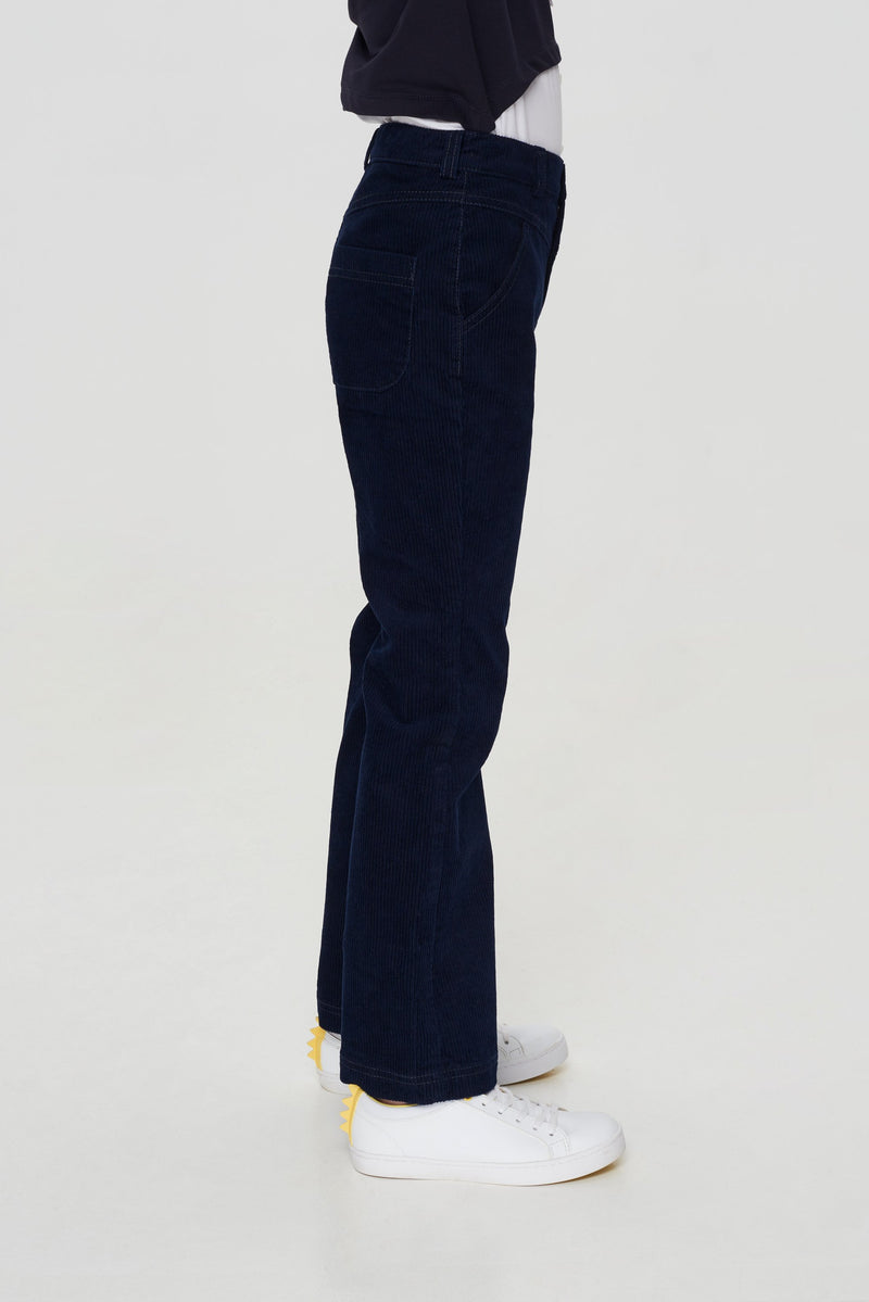 Navy velvet trousers