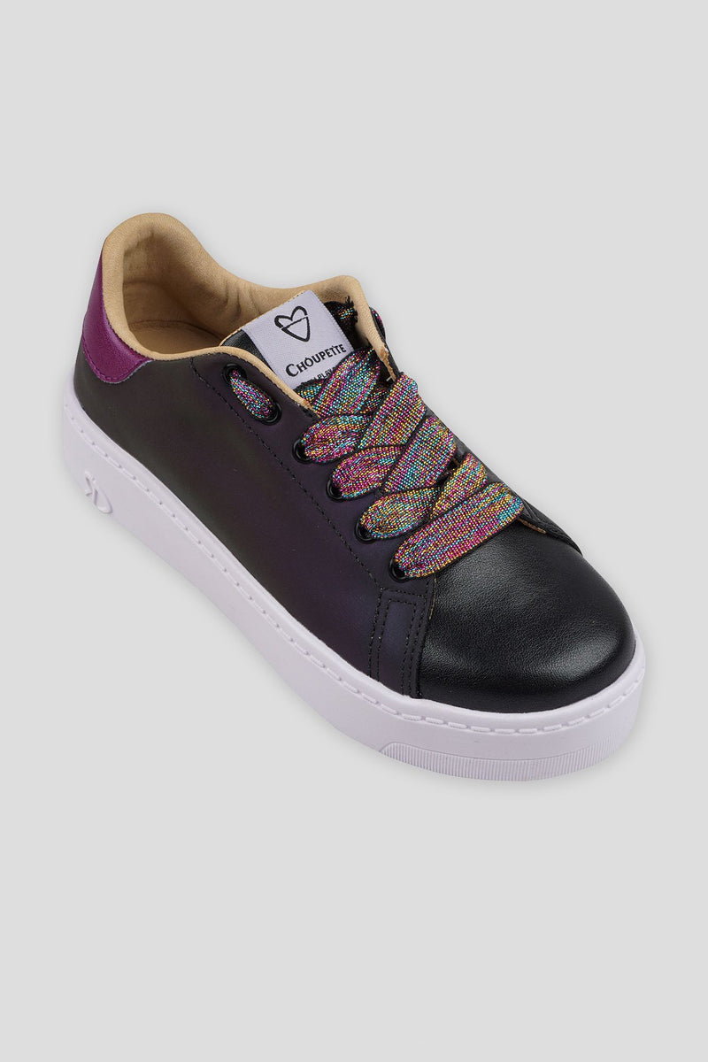 Shoes, black/purple