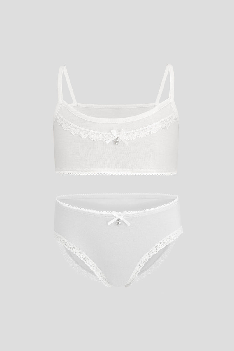 Top and briefs for girls, white