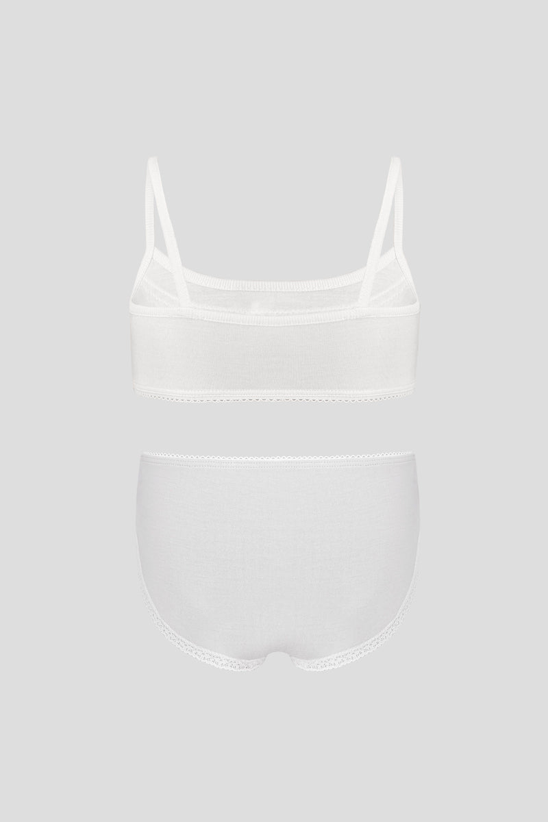 Top and briefs for girls, white