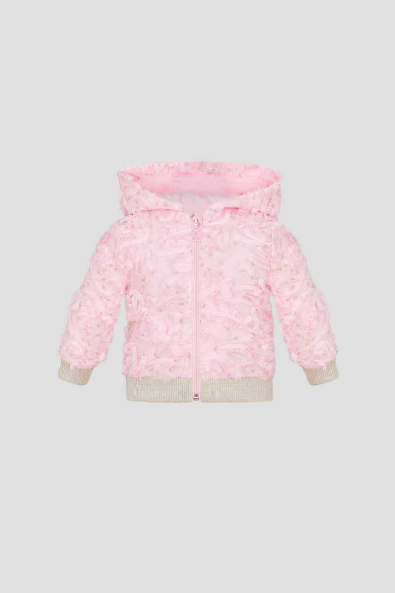 Lace Bomber Jacket, pink