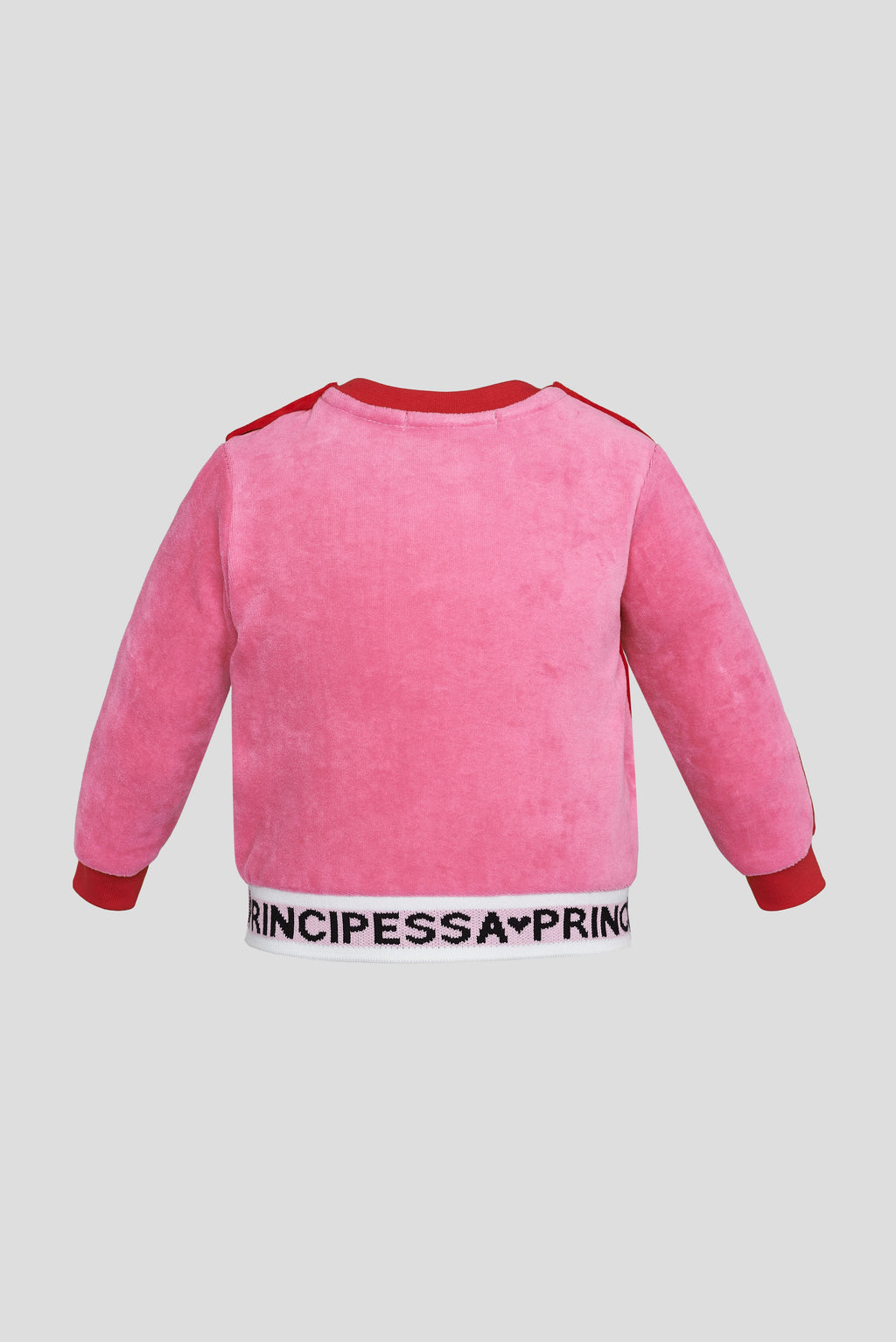 Applique Velour Sweatshirt, red and pink