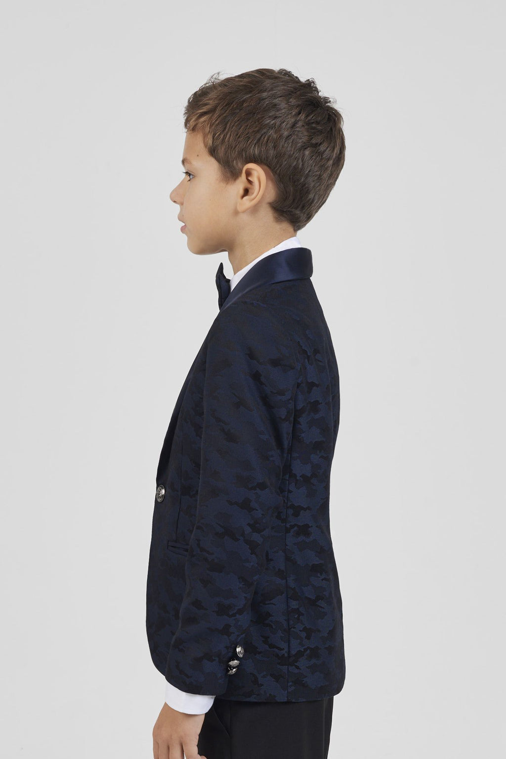 Patterned smart blazer, navy