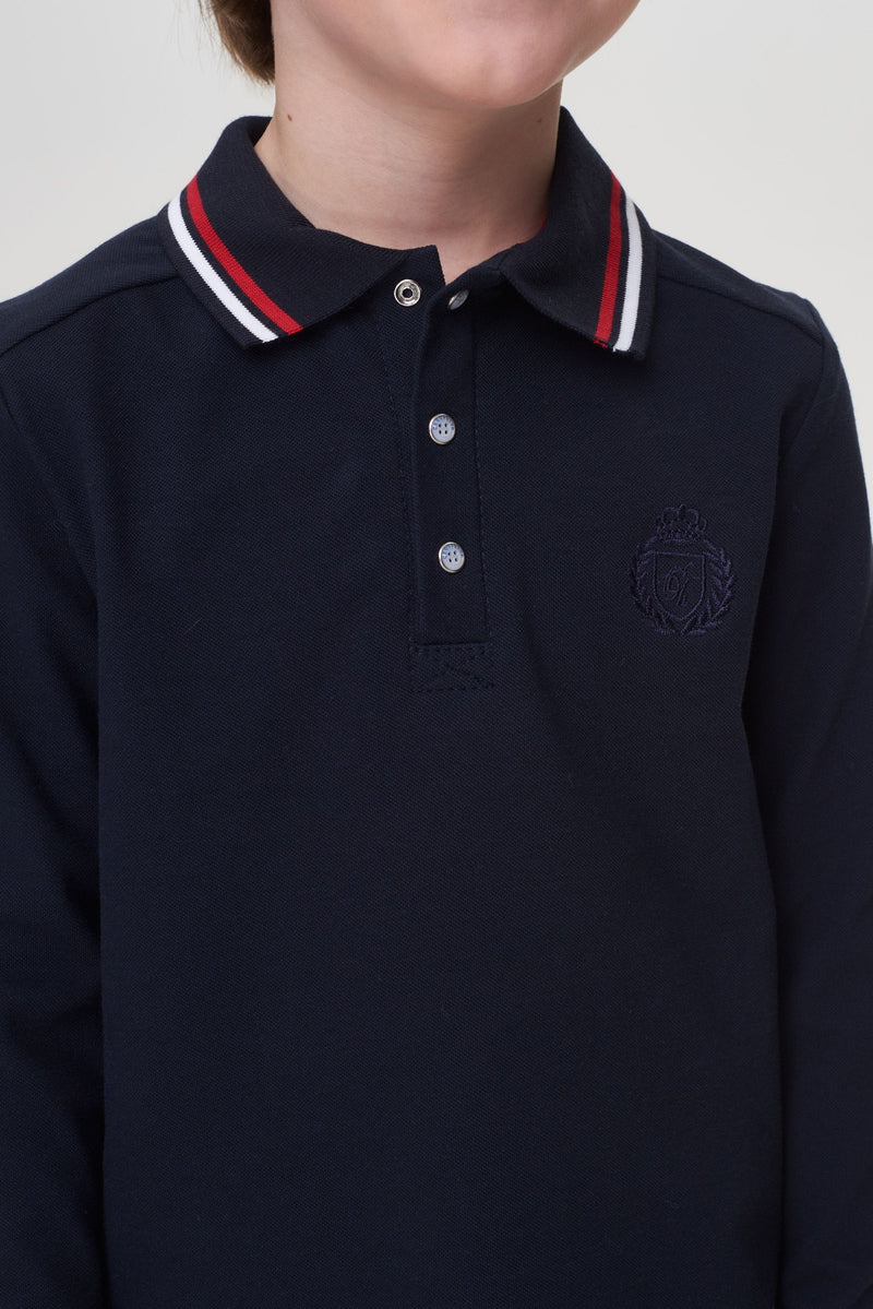 Long sleeves polo-shirt