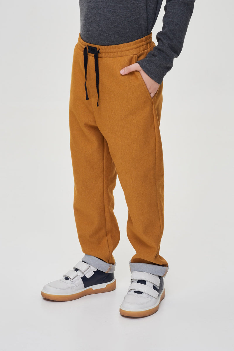 Curry knitted denim trousers