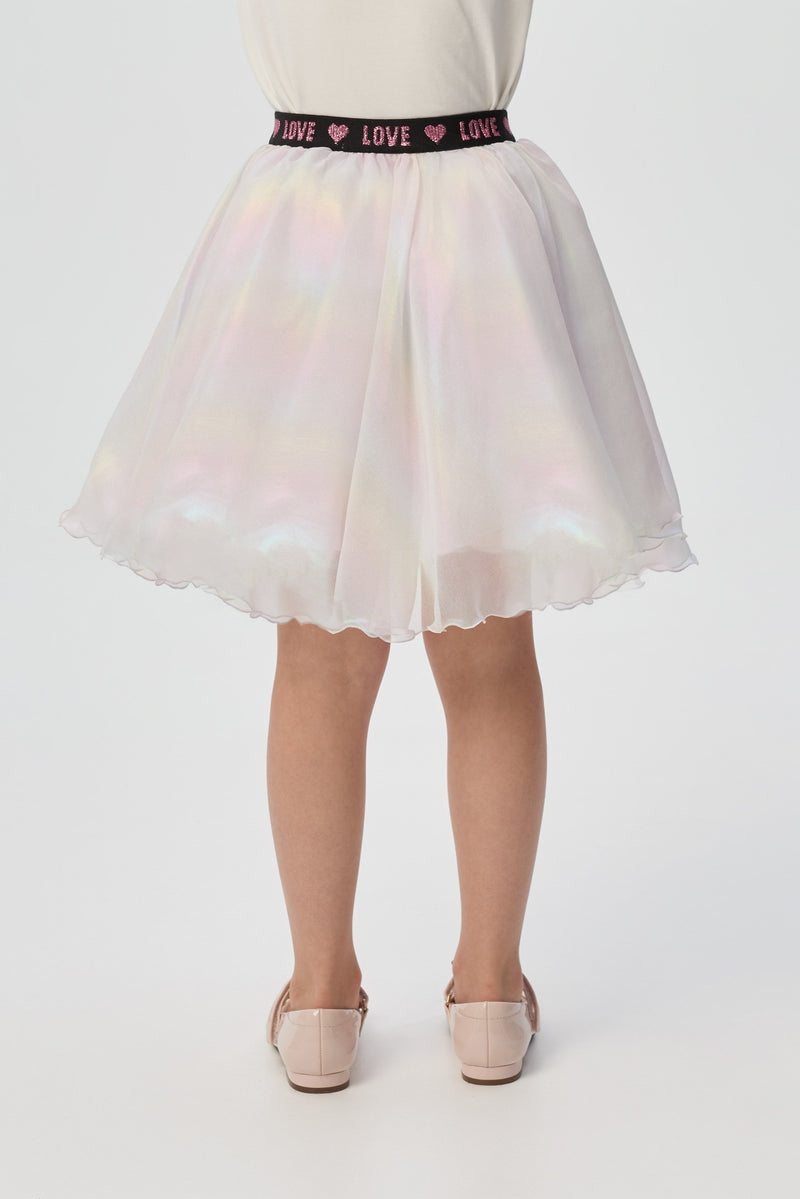 Elastic Waistband Organza Skirt