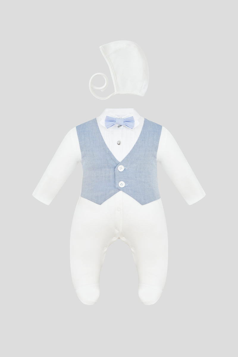 Vest Imitation AIO  with Bow-Tie and Bonnet