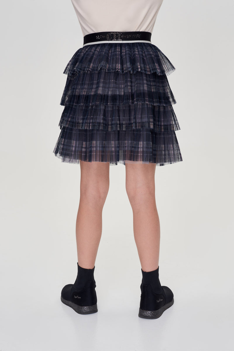 Pleated Multi-tiered Skirt