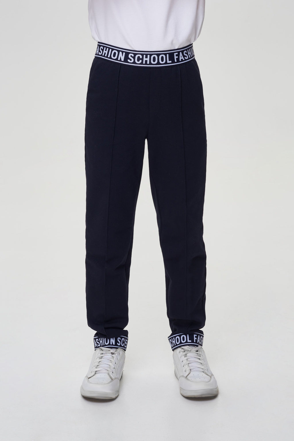 Footer pants with trim, blue