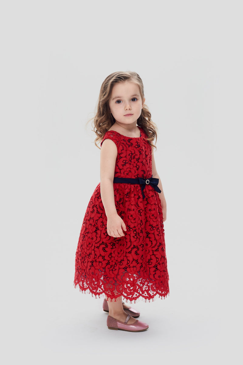 Red lace smart dress