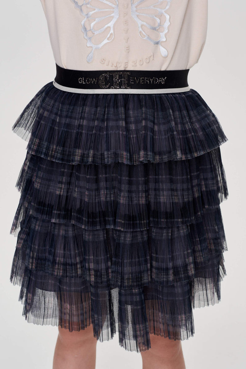 Pleated Multi-tiered Skirt