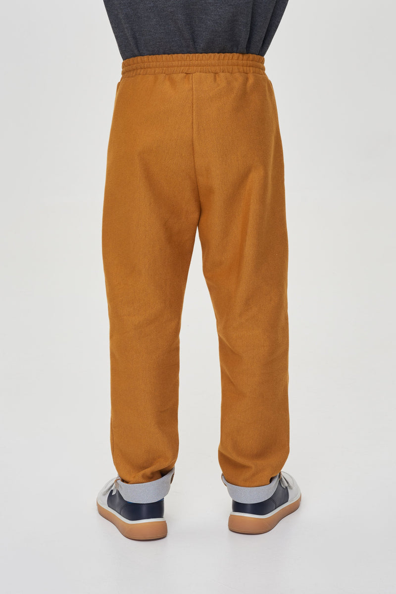 Curry knitted denim trousers