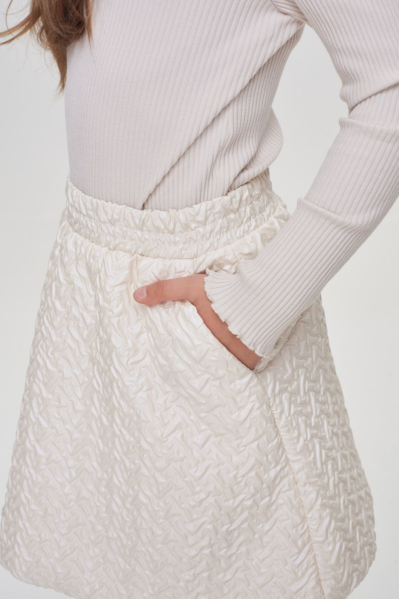 Warmed Quilted Skirt, creamy