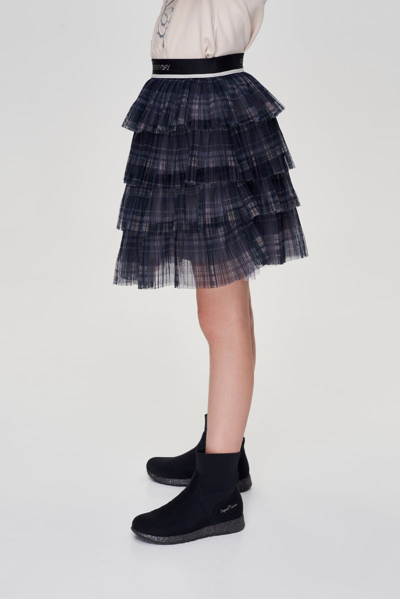 Pleated Multi-tiered Skirt