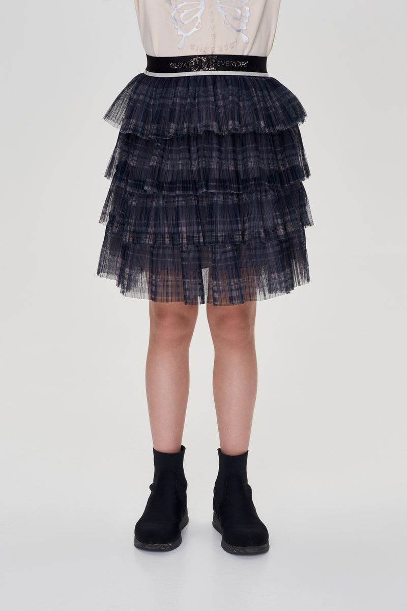 Pleated Multi-tiered Skirt