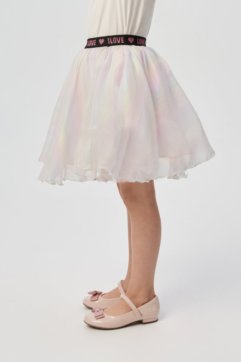 Elastic Waistband Organza Skirt