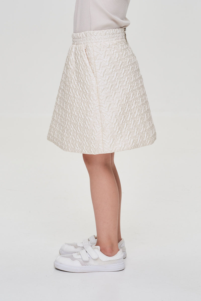 Warmed Quilted Skirt, creamy