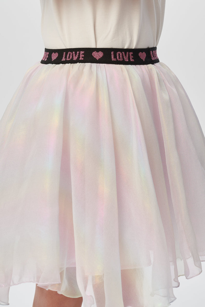 Elastic Waistband Organza Skirt