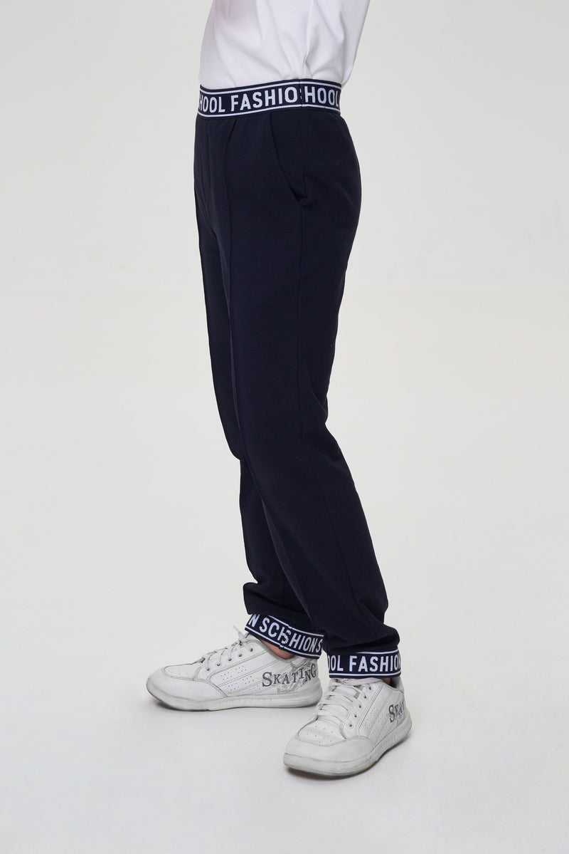 Footer pants with trim, blue