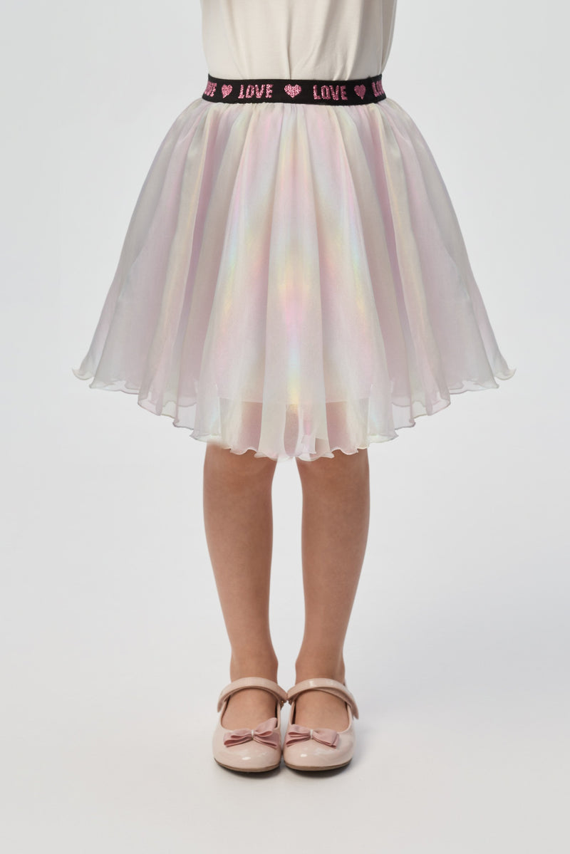 Elastic Waistband Organza Skirt